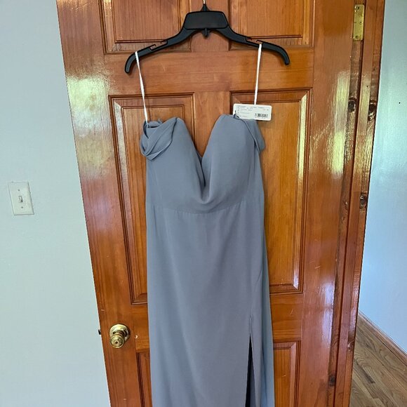 Jenny Yoo "Jacqueline" Chambray Chiffon Dress, Size 10 - Picture 4 of 6